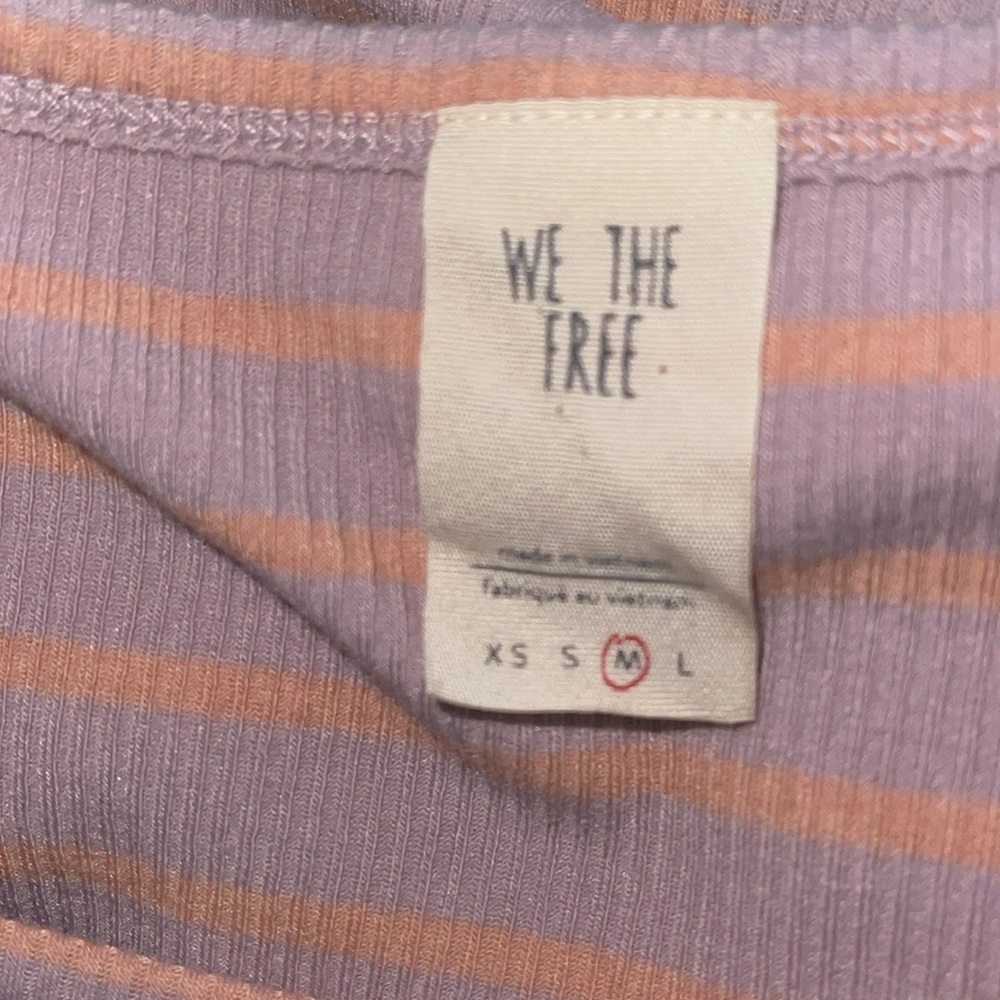 Free People Good Find Bell Sleeve Top in Dusty Pink Stripe Sz. Medium - Picture 12 of 12